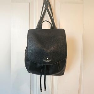 Kate SPADE• Pebbled Leather Black Small Backpack🖤